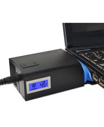 MyXL Universele Notebook Laptop Cooler USB Ventilator Koeling Luchtkoeler Speed Verstelbare met LCD Temperatuur Draagbare Laptop Cooling Pad   S SKYEE