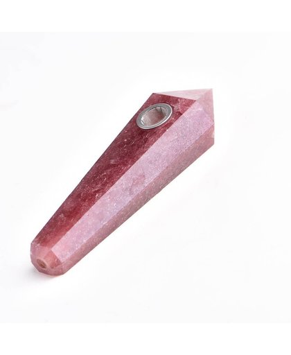 MyXL DropNatuurlijke strawberry quartz Crystal Pijp + zeef quartz stone healing wandX27