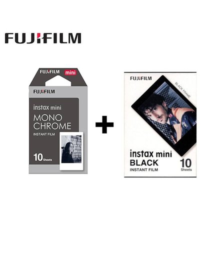 MyXL 2 packs fuji fujifilm instax mini instant film monochrome + zwart frame foto papier Voor Mini 8 7 s 7 50 s 50i 90 25 dw Delen SP-1