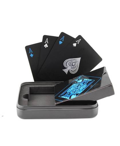 MyXL Opgewaardeerd Metalen Doos Plastic PVC Zwart Poker Waterdicht Speelkaarten NoveltyCollectionDuurzaam Kleurvastheid Poker