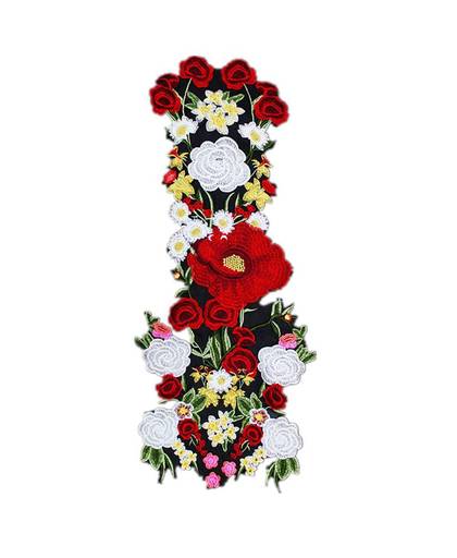 MyXL 1 Set/partij Grote Organza geborduurde bloemen kant patch applique borduurwerk kledingstuk naaien accessoires