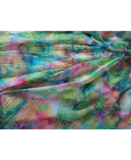 MyXL 2 m/partij licht chiffon Sheer stof voor strand jurk sjaals groene bloemenprint chiffon tissue materiaal