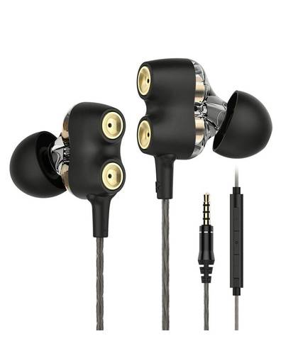 MyXL Langsdom D2 HiFi Koptelefoon voor Telefoon Dual Drivers In-Ear Muziek Headset met mic Ruisonderdrukking fone de ouvido headset Dj