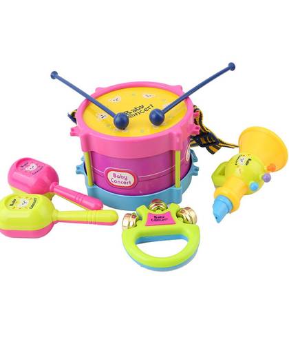 MyXL 5 stks Educatief Baby Kids Roll Drum Muziekinstrumenten Band Kit Kinderen Speelgoed Baby KidsSet