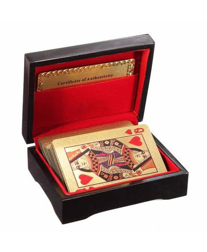 MyXL Speciale Ongebruikelijke24 K Karaat Bladgoud Plated Poker Speelkaart Met Houten Doos En Certificaat