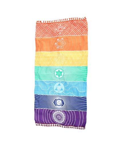 MyXL Regenboog Strand Vloermat Kleurrijke Mandala Deken Muur Opknoping Wandtapijten Streep Handdoek Yoga 75 cm * 150 cm 3JU28