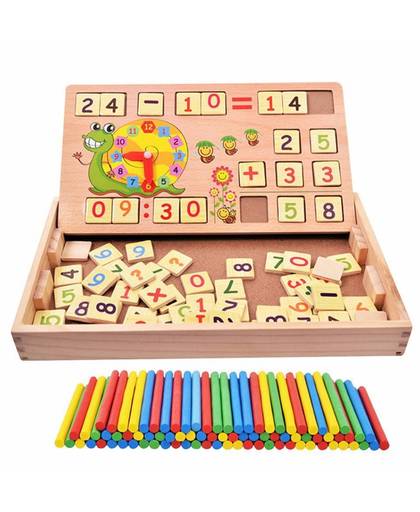 MyXL SUKIToy Classic Math Houten Speelgoed inclusief 100 STKS Sticks 70 STKS Nummer kaart Hout Doos Vroeg educatief Montessori 32*18.5*4 cm