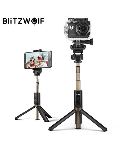 MyXL BlitzWolf 3 in 1 Draadloze Bluetooth Selfie Stok Statief Sport Veelzijdige Monopod Voor Sport Camera Voor iPhone X 8 Smartphone