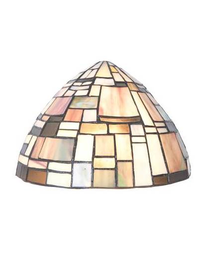 Clayre & eef wandlamp tiffany ø 30x16x18 cm / e14/40w - geel, ivory, multi colour - ijzer, glas