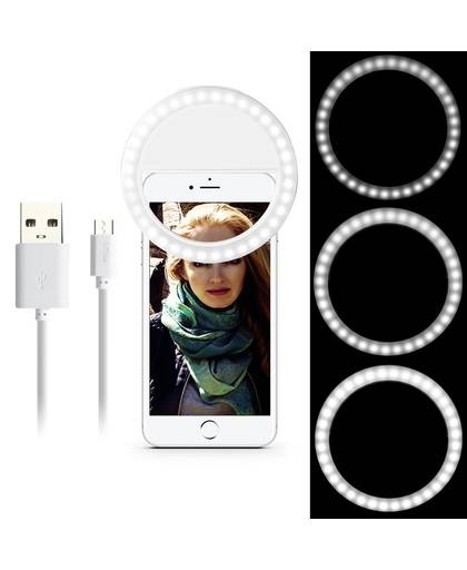 MyXL Oplaadbare 36-LED Smartphone Selfie Ring Licht Vullen Lights 4 Modes Srtobe Clip voor iPhone 7 6 plus 6 s 5 s Samsung Sony LG HTC