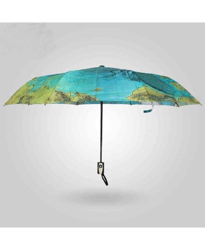 MyXL Engels Wereldkaart paraplu originaliteit Artistieke bloem leuke uv-bescherming Persoonlijkheid Automatische parasol
