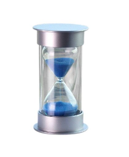 MyXL Boutique Plastic Crystal Zandloper 10 Minuten Zand Klok Decoratie Zandloper Timer blauw