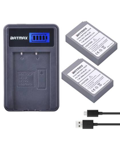 MyXL 2000 mAh 2 Stks BLS-5 BLS5 BLS50 Batterij + LCD USB Lader voor Olympus PEN E-PL2, E-PL5, E-PL6, E-PL7, E-PM2, E-M10, E-M10 II, Stylus1
