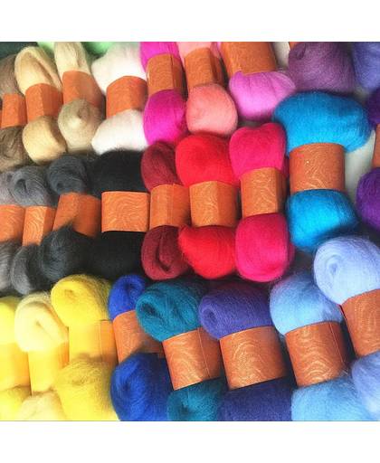 MyXL 50 kleuren/veel Wol Fibre Naaldvilten + Wolvilt Naalden Starter Kits Mat Gereedschap voor DIY Fun Pop handwerken Ruwe Hand Spinning
