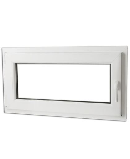 vidaXL Triple Glazing Tilt & Turn PVC Window Handle on the Right 900x500 mm