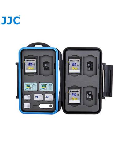 MyXL JJC Waterbestendig Camera Geheugenkaart Case 6 SD, 6 TF, 2 SIM, 2 Micro SIM, 2 Nano Sim-kaarten Compact Tough Opbergdoos