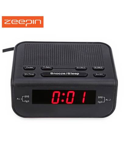 MyXL Moderne Digitale FM Radio Wekker 0.6 Inch LED Display met Dual Alarm Buzzer Snooze Slaapfunctie Rode LED Tijdweergave klok