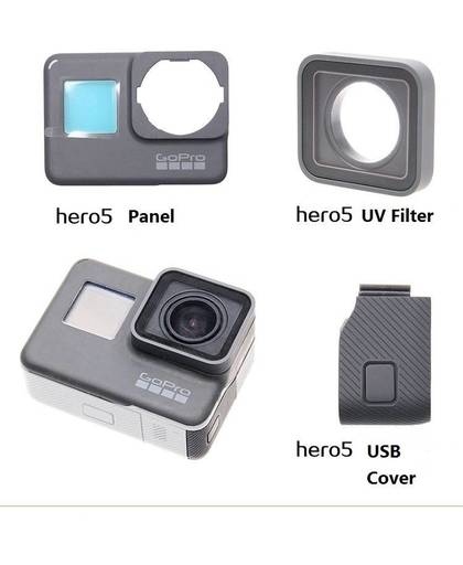 MyXL Voor GoPro Hero 5 6 Accessoires GoPro Frame Voordeur Faceplate Panel/UV Filter Glas Lens/Batterij USB Cover Case Clownfish