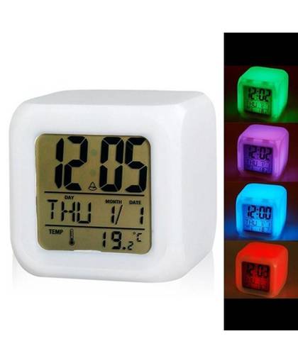 MyXL 7 LED Kleur Veranderende Digitale LCD Wekker Thermometer Datum Tijd Nachtlampje