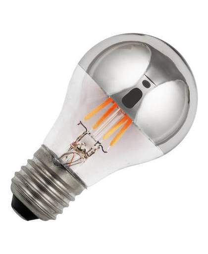 Standaardlamp kopspiegel zilver led filament 4w (vervangt 35w) grote fitting e27