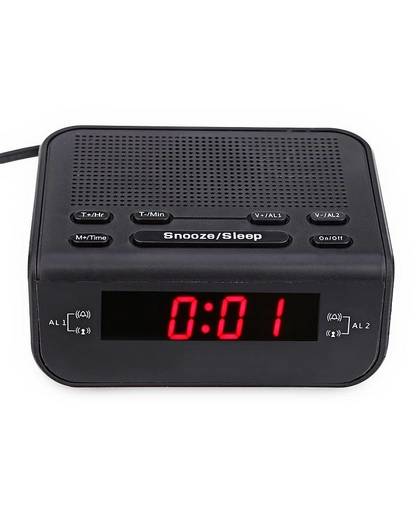 MyXL Aankomst Moderne Ontwerp Dual Alarm Buzzer Snooze Slaapfunctie rode LED Tijdweergave Met Compacte Digitale Wekker FM Radio