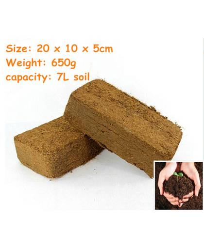 MyXL Organische aseptische kokos baksteen nutrient bodem, Kokospoeder lichtgewicht planten basis gecomprimeerde bodem 650g = = 7L bodem