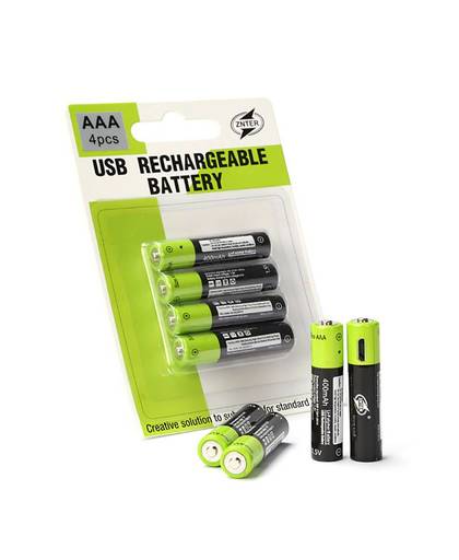 MyXL AAA 400 MAH Lithium Batterij ZNTER 1.5 V USB Opladen Oplaadbare Batterij li-polymeer Multifunctionele Batterijen 4 Stks/set Pilha