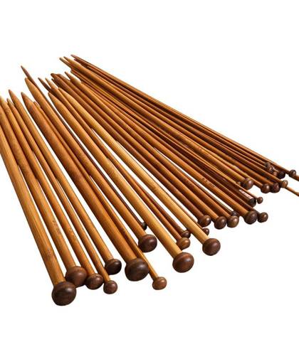 MyXL 36 stks 18 Size Breinaalden voor Koop Haak Haak Enkele Wees Carbonize Bamboe Naald Weave Trui Breien Tools