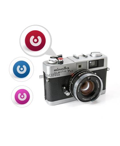 MyXL Selens Kleurrijke Camera Ontspanknop voor Fujifilm Minolta Cord Rood Roze Blauw 3in1