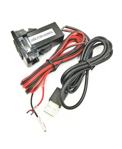 MyXL Auto 5 V 2.1A USB Interface Socket Charger en USB Audio input socket gebruik voor honda civic crv fit accord hrv (6.8)