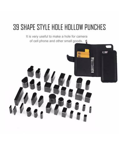 MyXL 39 stks/set 39 Vorm Stijl Gat Hollow Cutter Punch Metal Cutter Punch Set Handgemaakte Lederen Craft DIY Tool voor Telefoon Holster