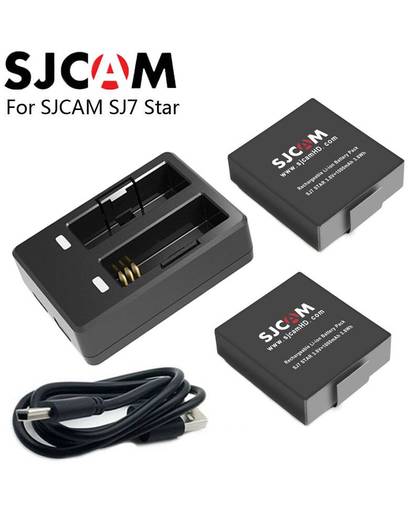 MyXL SJCAM SJ7 Ster 2 stks SJCAM Batterijen 1000 mAh Oplaadbare Li Dual Charger voor SJ Cam SJ7 Sport actie DV Camera