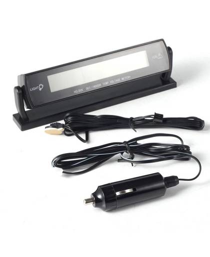 MyXL Auto Zwarte Auto Klok Voltage Digitale LCD Auto Temperatuur Thermometer WekkerDrop Verzending#