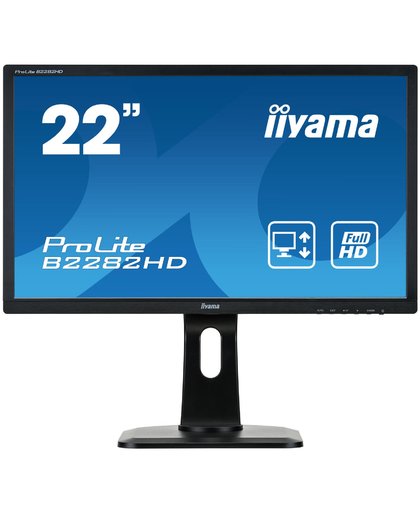 iiyama ProLite B2282HD-B1 LED display 54,6 cm (21.5") Full HD Flat Mat Zwart
