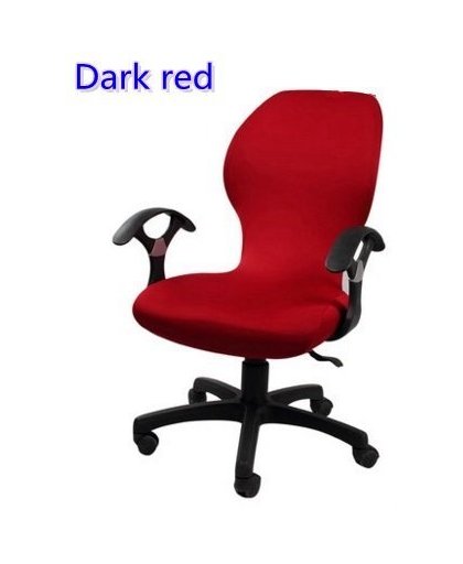 MyXL Donkerrode kleur lycra computer stoel cover fit voor bureaustoel met armsteun spandex stoel cover decoratie