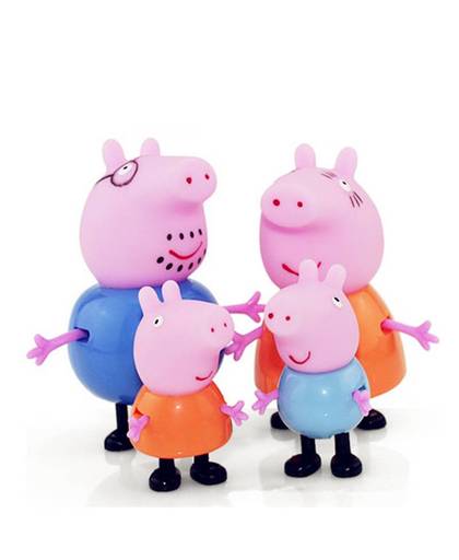 MyXL 4 stks/set Peppa pig Familie Pack Dad Mom George Action Figure Anime Speelgoed Set Cadeau Voor Kinderen Kerstcadeau