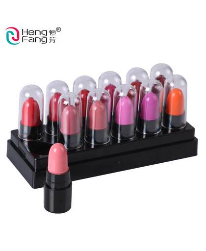 MyXL 12 Kleuren/Set Mini Leuke 12 Kleuren Lipstick Reizen Set Waterdichte Lip Kleur 1.2gx12Lippen Make #9022   HengFang