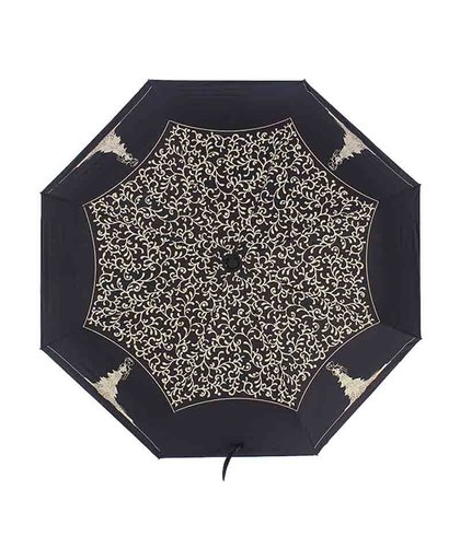 MyXL Korea leuke prinses paraplu regen vrouw automatische drie opvouwbare parasol zwarte coating vrouwelijke ultralight parasol