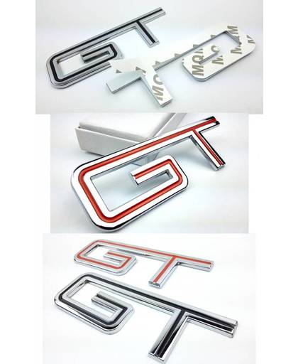 MyXL 1 stks voor Mustang Chroom Metalen GT Auto Staart Stickers Emblemen Decoraties Volledige Tijd GT 3D Auto Exterieur accessoire