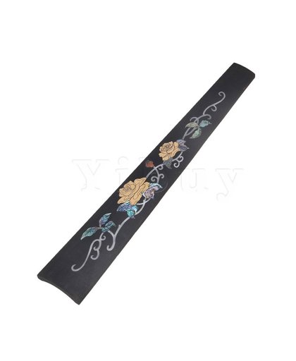 MyXL Yibuy 27 cm Lengte Zwart Ebbenhout Houten Viool Toets Toets Onderdelen voor 4/4 Viool Ingelegd Rose Patroon