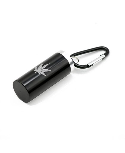MyXL Pil Opbergdoos Met Sleutelhanger Zilver Zwart Draagbare Mini Asbak Metalen Aluminium Tabak Snuff Fles Opslag