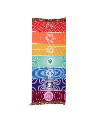 MyXL Rechthoek Kwastje Tapestry Bloemen Gedrukt Bohemian Strand Handdoek Yoga Mat Cover-Up Rainbow Kleur Hoge Water Absorberende Matras