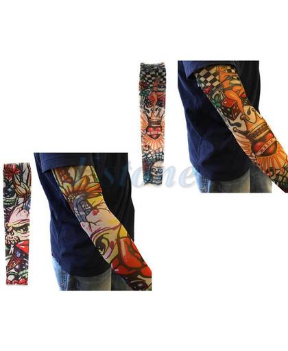 MyXL 10 stks Unisex Vrouwen Mannen Nep Tijdelijke Party Tattoo Slip op Mouwen Body Art Arm Covers Kousen