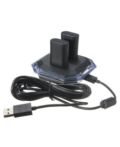 MyXL Dual usb charging dock station gamepad charger + 2 stuks oplaadbare batterij voor xbox one controller charge kit   ShirLin