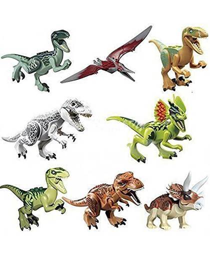 MyXL 8 stks/partij dinosaurussen van jurassic figuur world film speelgoed diy bouwstenen sets model speelgoed kids geschenken