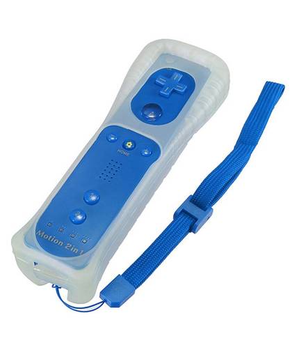 MyXL Deep blue ingebouwde motion plus afstandsbediening draadloze controller + Silicone Case + Hand Strap voor Nintendo Wii Console Free  ShirLin