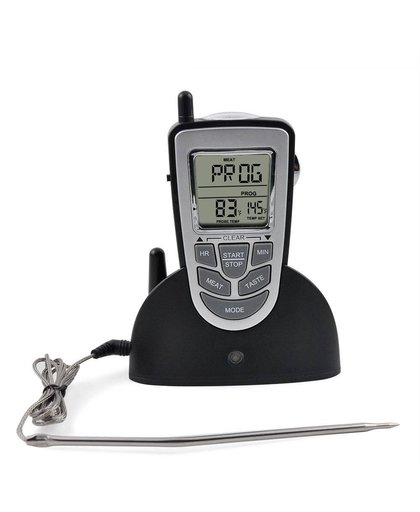 MyXL Thermopro TP-09 Remote Draadloze BBQ Thermometer/Draadloze Oven Thuisgebruik Rvs Probe Grote Scherm met Timing