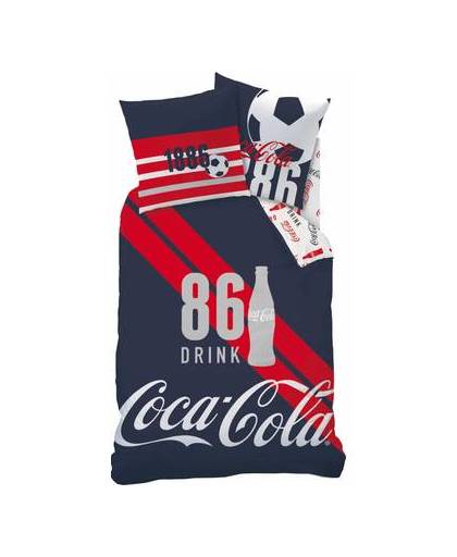 Coca cola sport - dekbedovertrek - eenpersoons - 140 x 200 cm - blauw