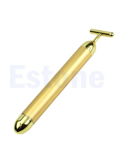 MyXL 24 k golden pulse schoonheid bar waterdicht t vorm facial roller massager huidverzorging tool