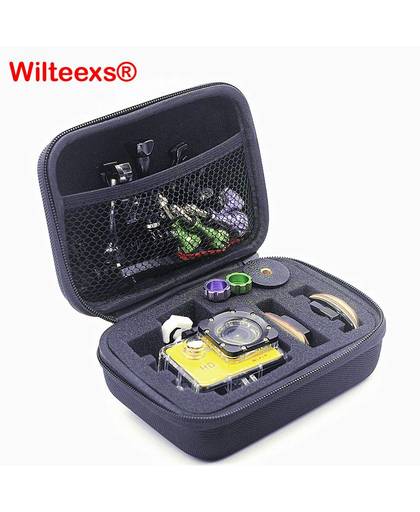 MyXL WILTEEXS Outdoor Shockproof Portable Storage Beschermende Tas Case voor HD Hero5 4 3 + 3 2 1 Sj4000 sj5000 XIAOYI Camera zwart